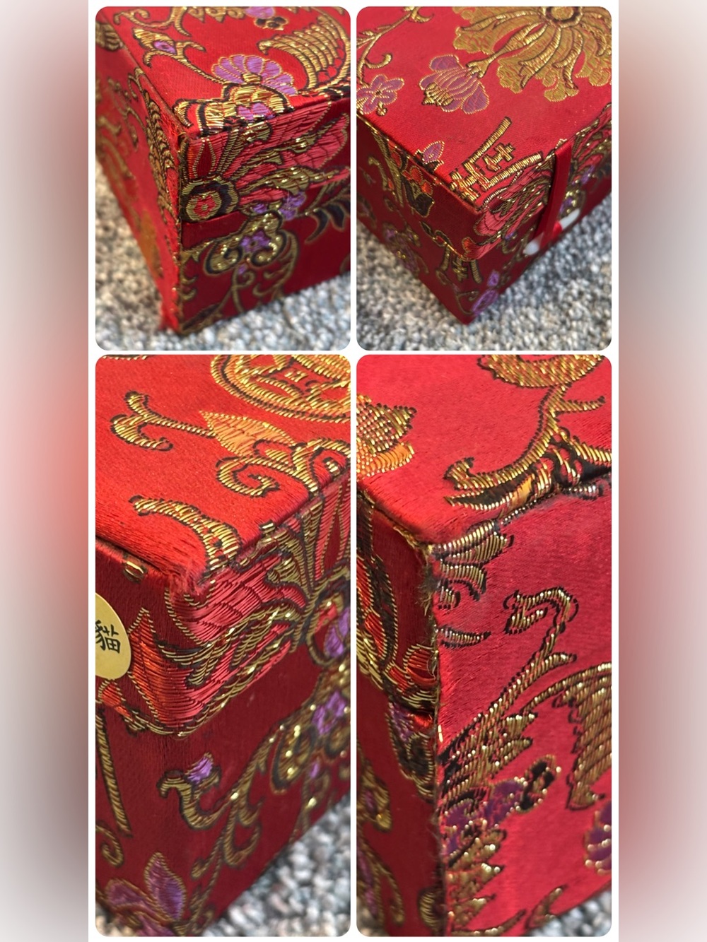 Vintage Chinese Porcelain Miniature Panda Tea Set in Original Red Brocade Box - Picture 8 of 8